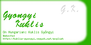 gyongyi kuklis business card